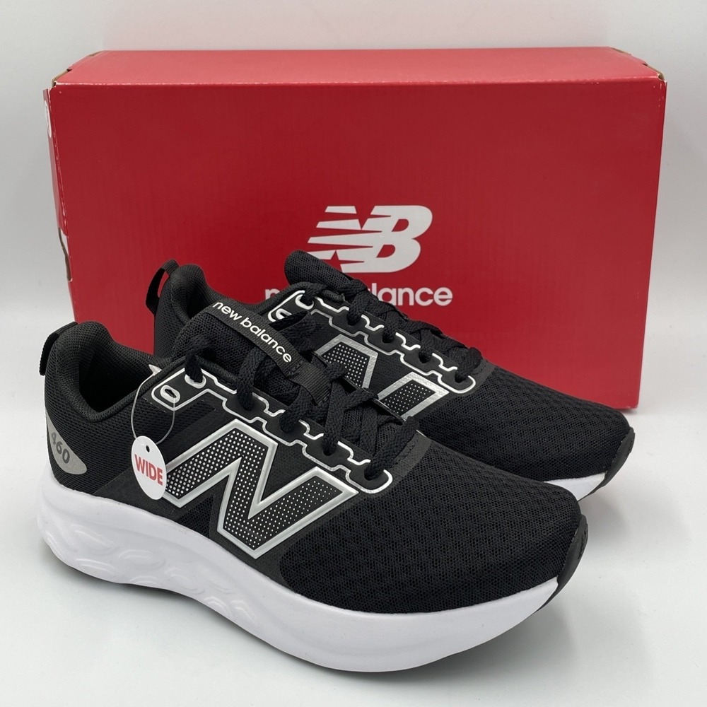 New Balance 460v4 Black White Athletic Running Shoes W460LK4 Women's Size 5 D